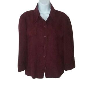 {Jessica Howard} Vintage Maroon Faux Suede Shirt